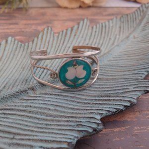 Vintage Silver Mexican Alpaca Cuff Bracelet